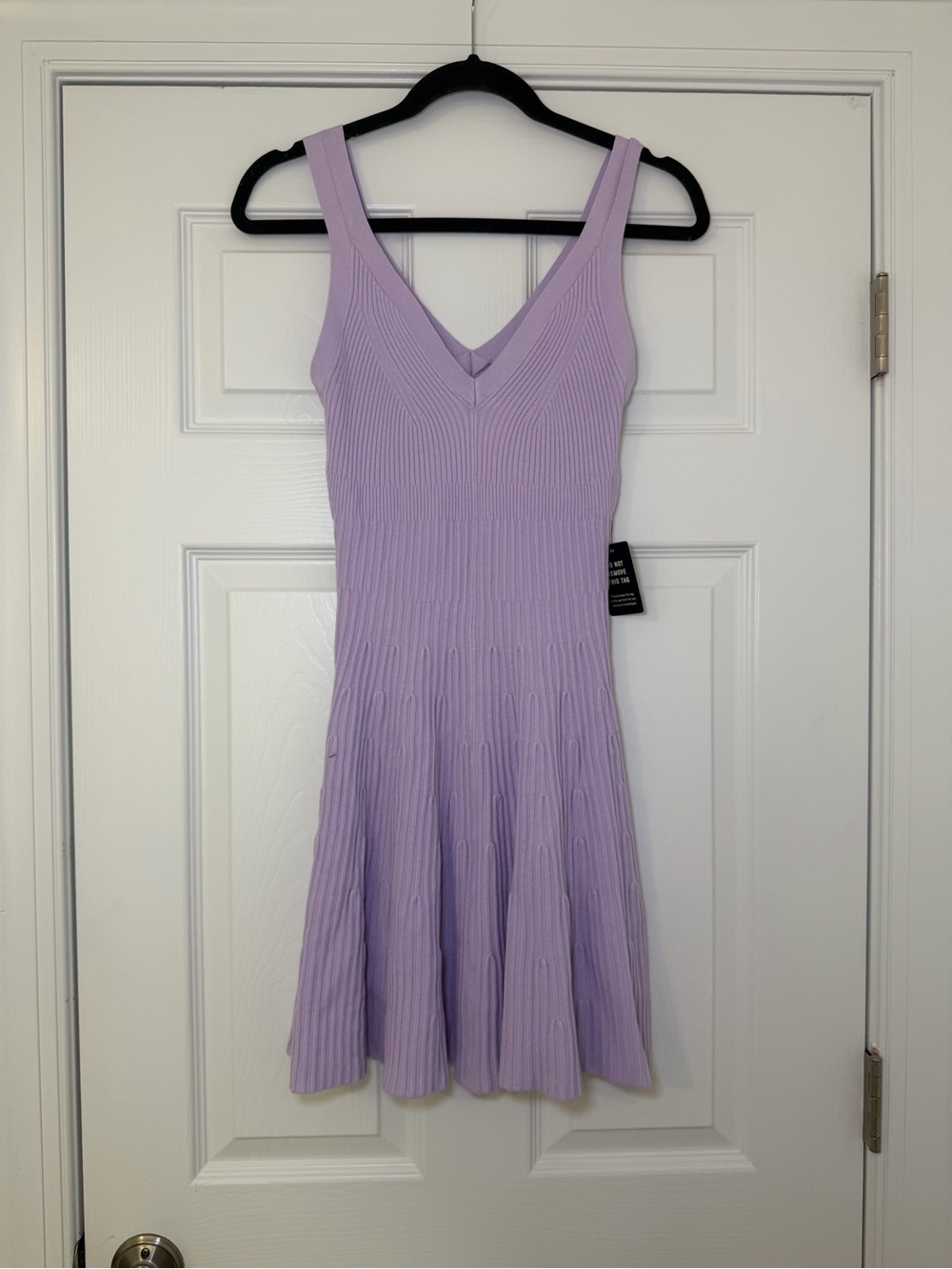 NWT Express Lavender Ribbed V‑Neck Knit Dress